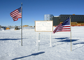 American flags at South Pole.